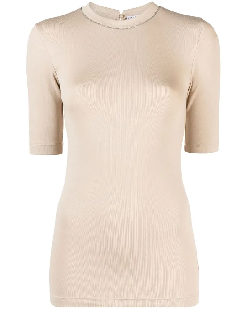 Brunello Cucinelli Klassisches T-Shirt - Nude Nude