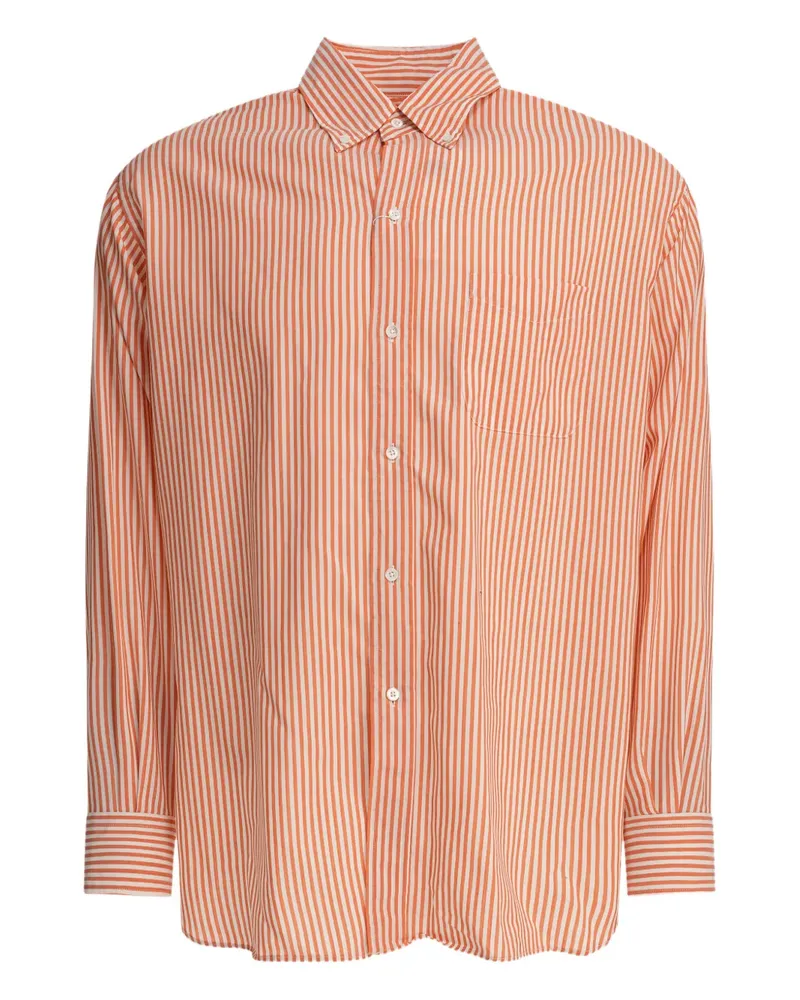 Beams Plus Gestreiftes Button-down-Hemd - Orange Orange