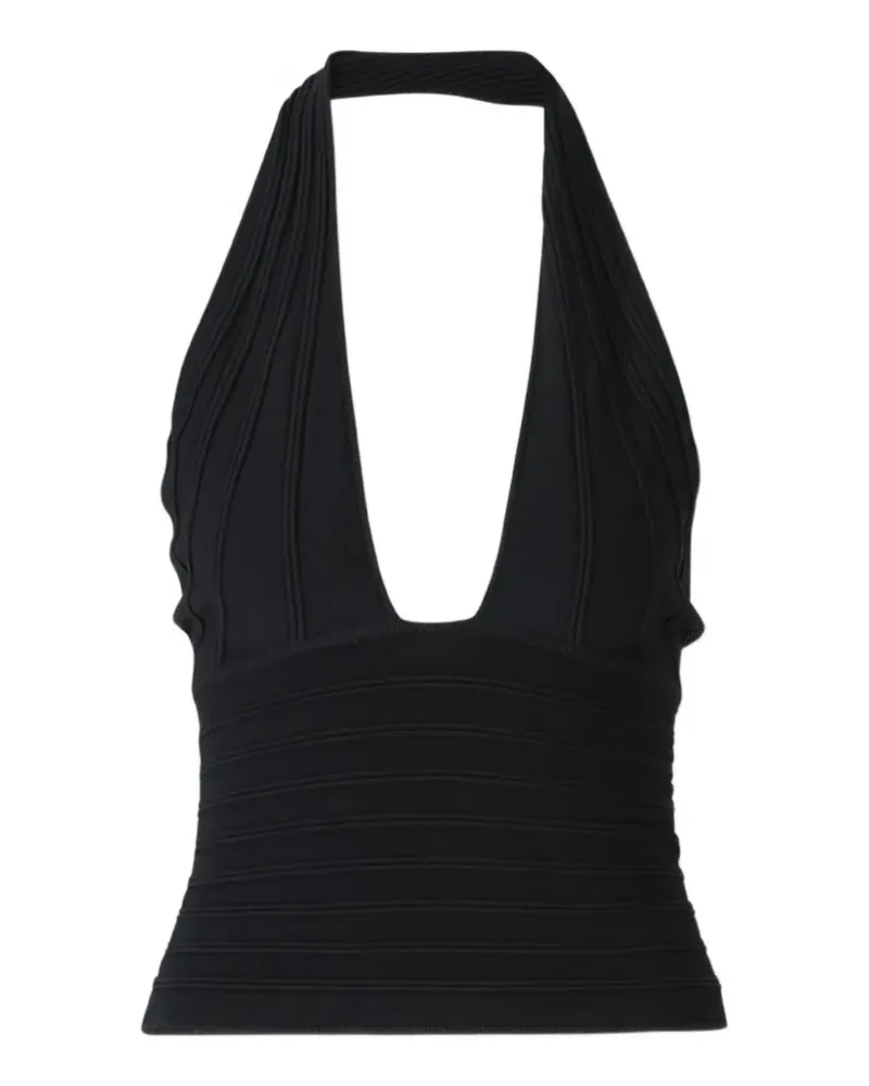 Cult Gaia halterneck ribbed top - Schwarz Schwarz