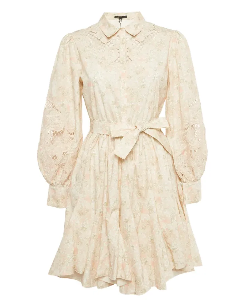 Maje Midikleid mit Blumen-Print - Rosa Rosa