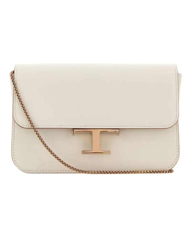 TOD'S logo-plaque leather crossbody bag - Weiß Weiß