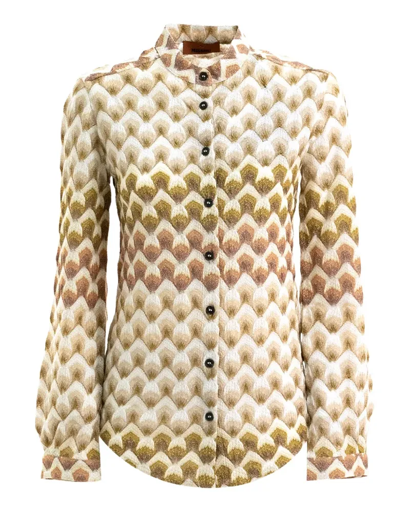 Missoni viscose lamé shirt with lace motif - Nude Nude