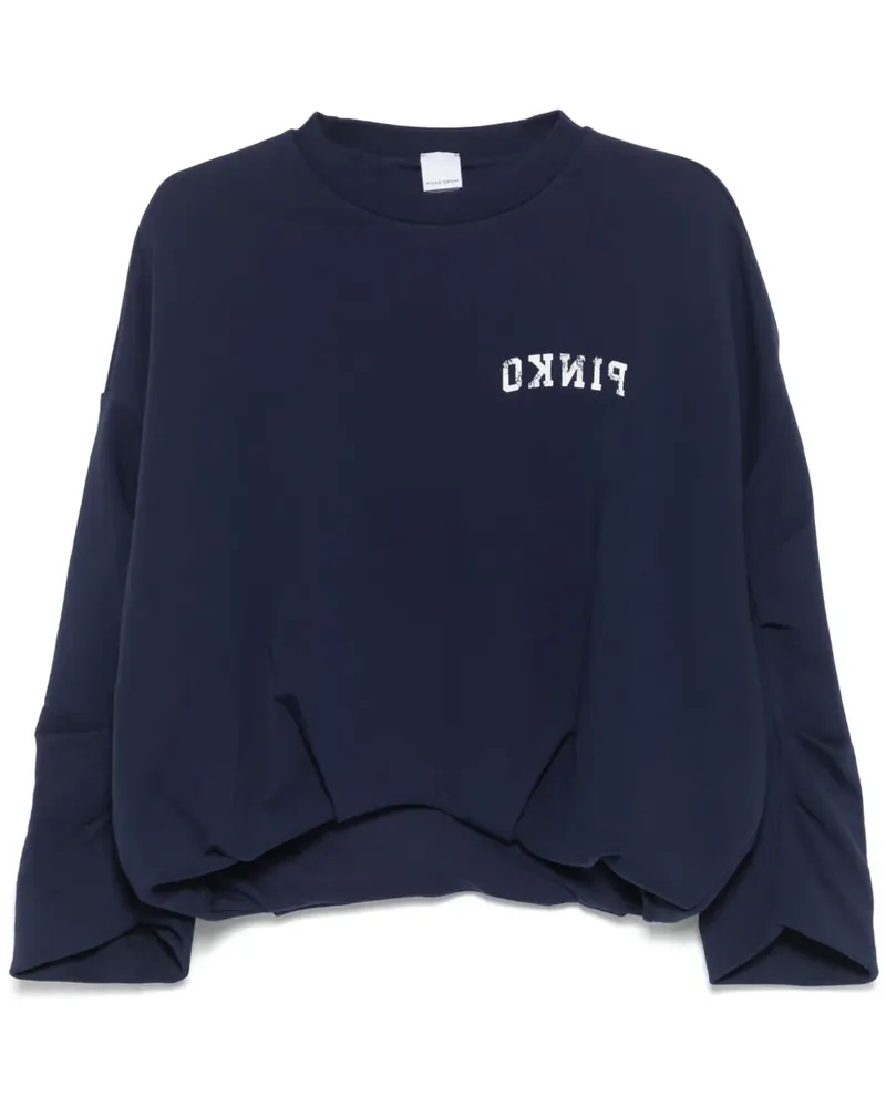 Pinko Sweatshirt mit Logo-Print - Blau Blau