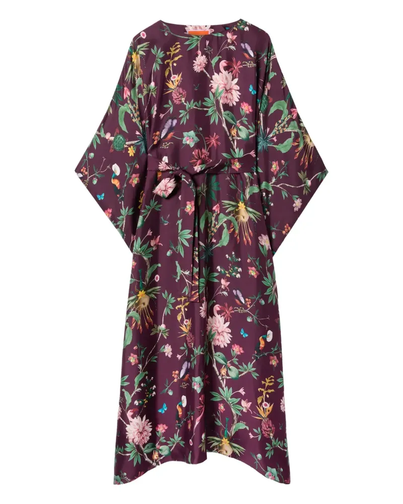 La DoubleJ Midikleid mit Blumen-Print - Violett Violett