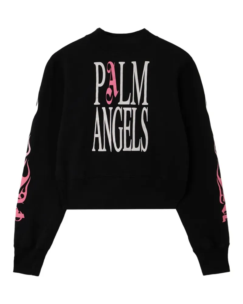 Palm Angels Sweatshirt mit Flammen-Print - Schwarz Schwarz