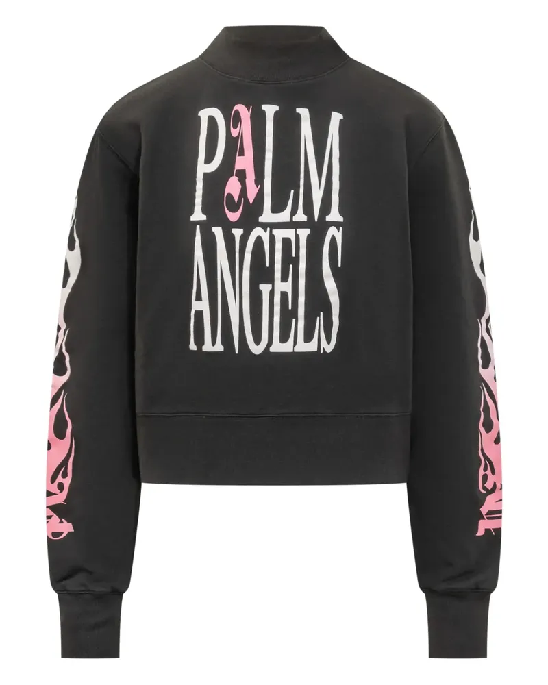 Palm Angels Sweatshirt mit Flammen-Print - Schwarz Schwarz