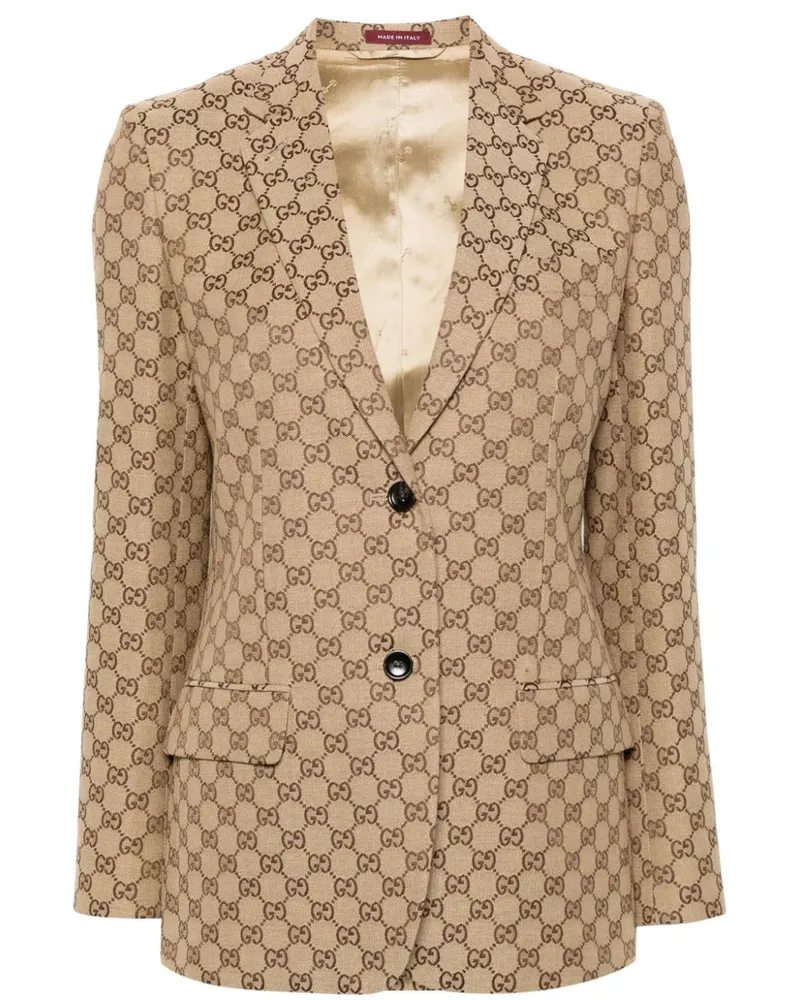Gucci Sakko aus GG Canvas - Nude Nude