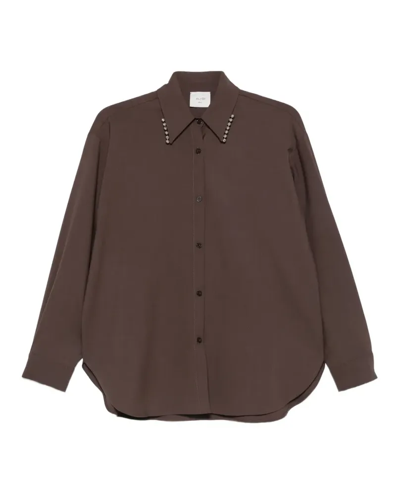 ALYSI embellished-collar shirt - Braun Braun