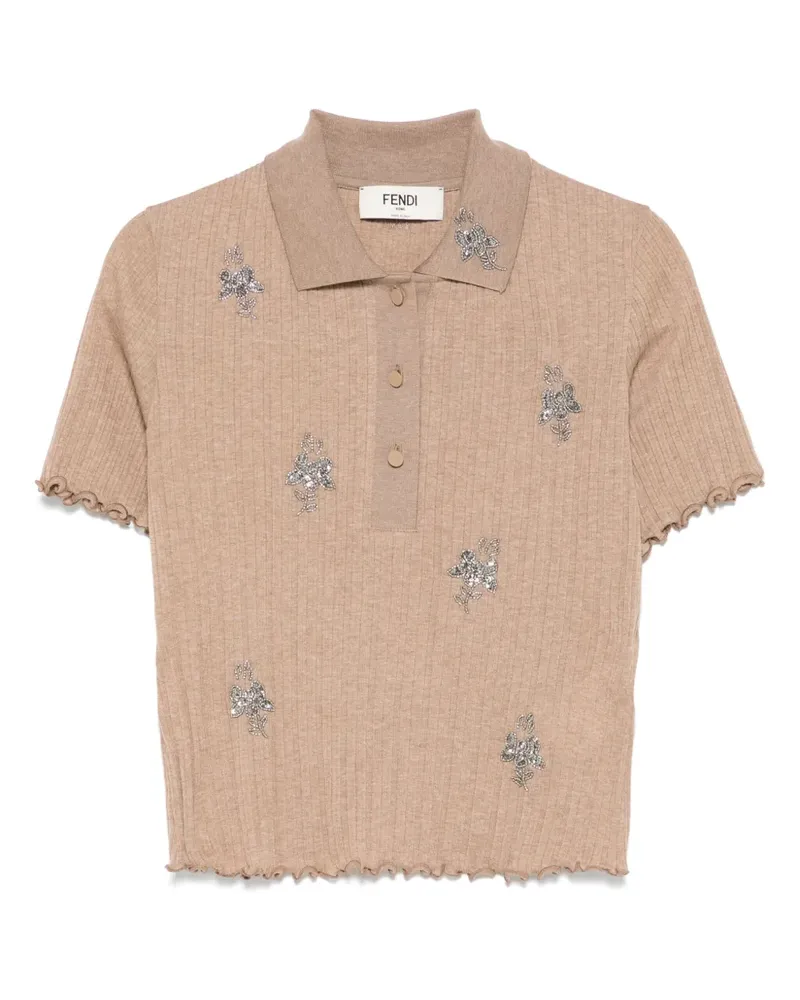 Fendi Kurzärmeliges Cropped-Oberteil - Braun Braun