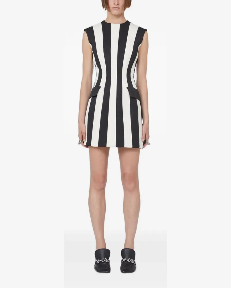 Max Mara Hourglass striped sleeveless mini dress - Schwarz Schwarz
