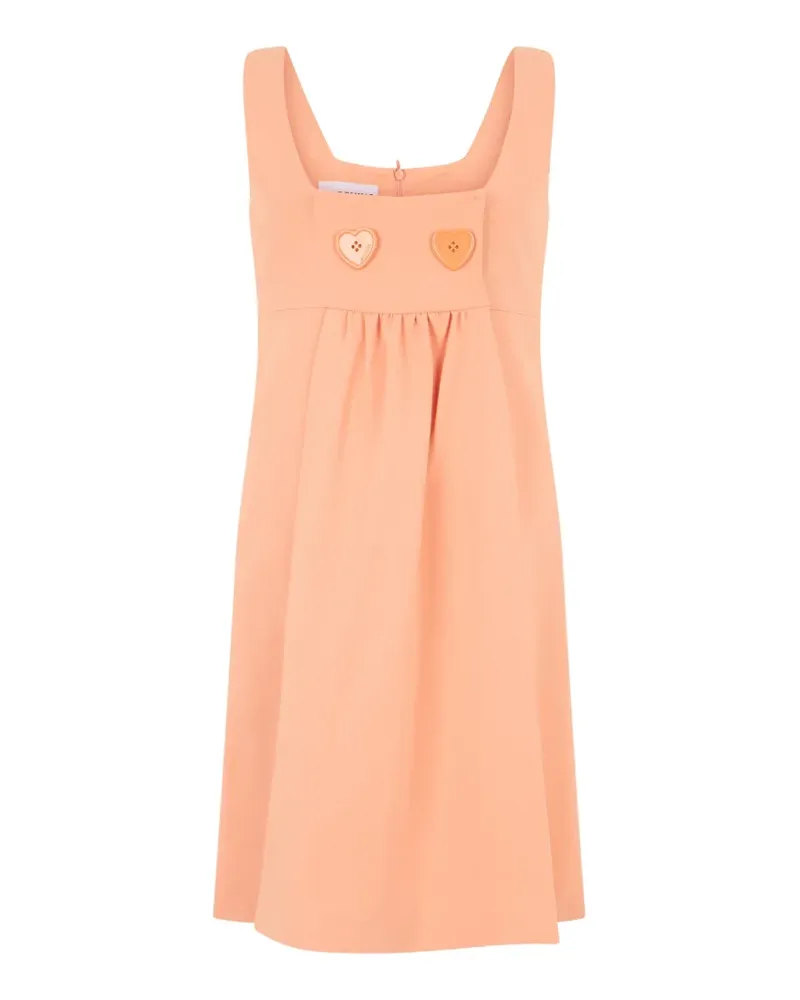 Moschino heart-button sleeveless mini dress - Orange Orange