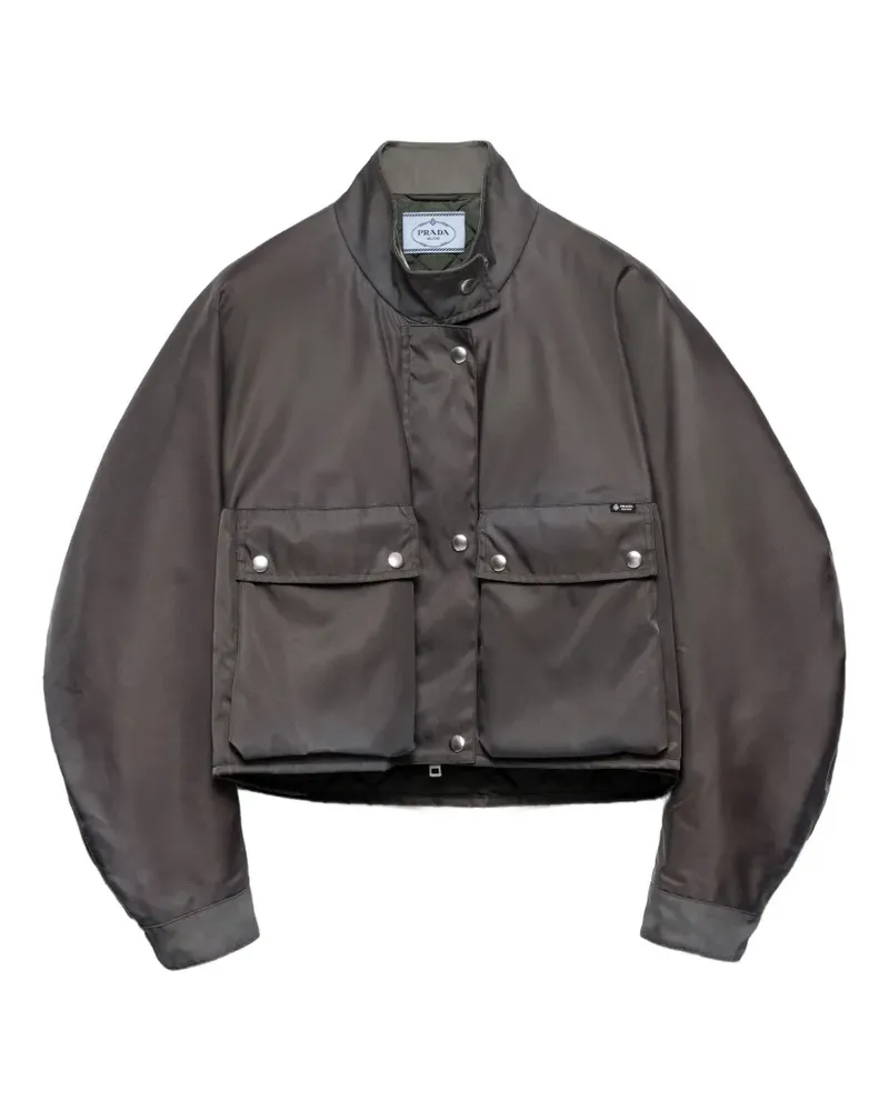 Prada Cropped-Jacke aus Re-Nylon - Grau Grau