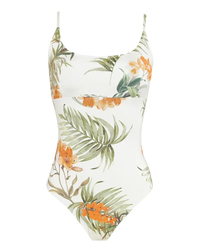 BRIGITTE Emilly Badeanzug mit Blumen-Print - Weiß Weiß