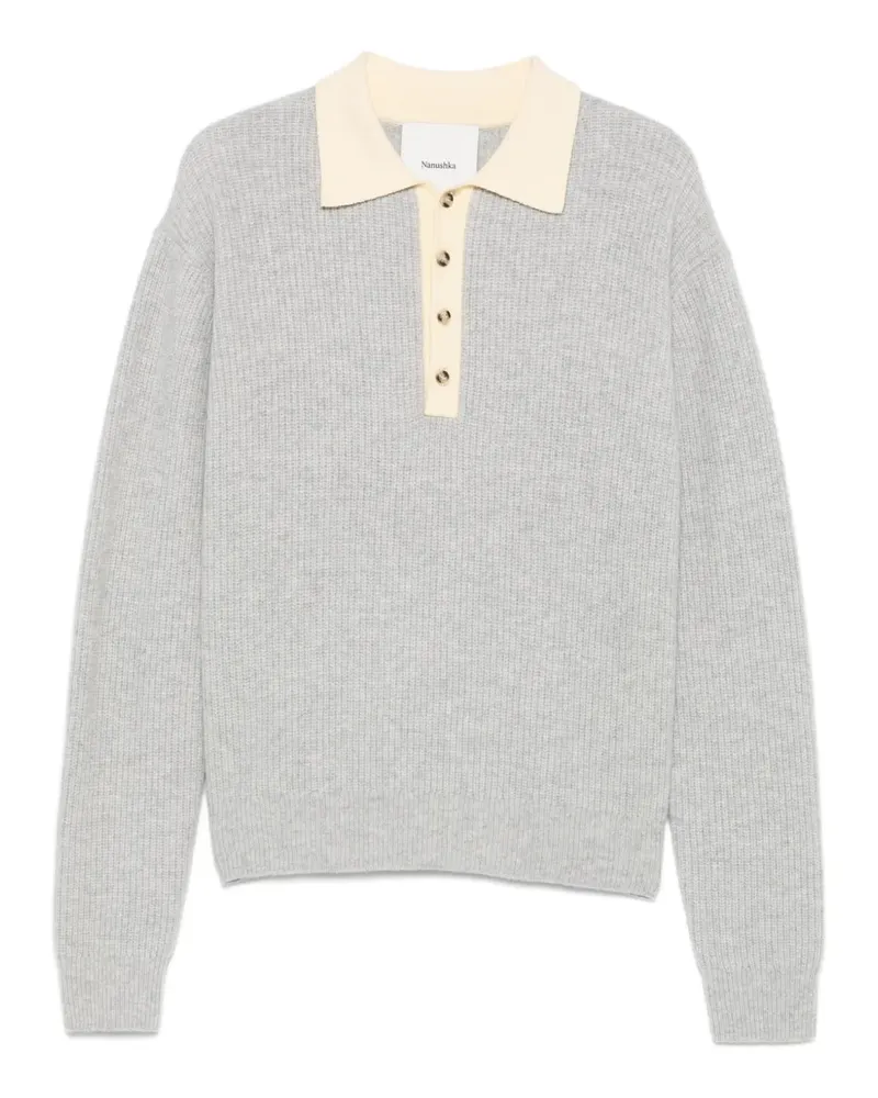 Nanushka Gerippter Pullover mit Polokragen - Grau Grau