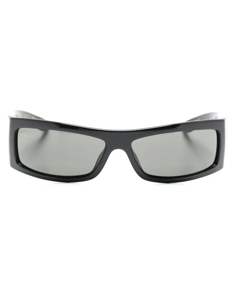 Gucci Sonnenbrille mit eckigem Gestell - Schwarz Schwarz