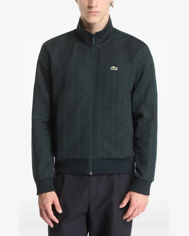 Lacoste Paris monogram-jacquard zip-up sweatshirt - Grün Grün