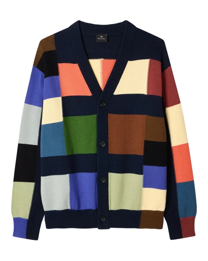 Paul Smith patchwork V-neck cardigan - Blau Blau