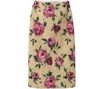 Bleistiftrock mit Print - Nude