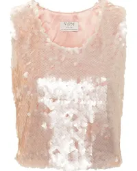 V:PM ATELIER Citrus Cropped-Top mit Pailletten Nude