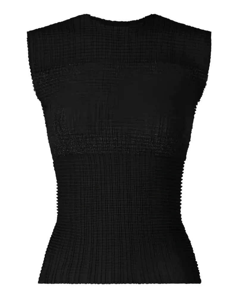 Issey Miyake plissé-effect sleeveless top - Schwarz Schwarz