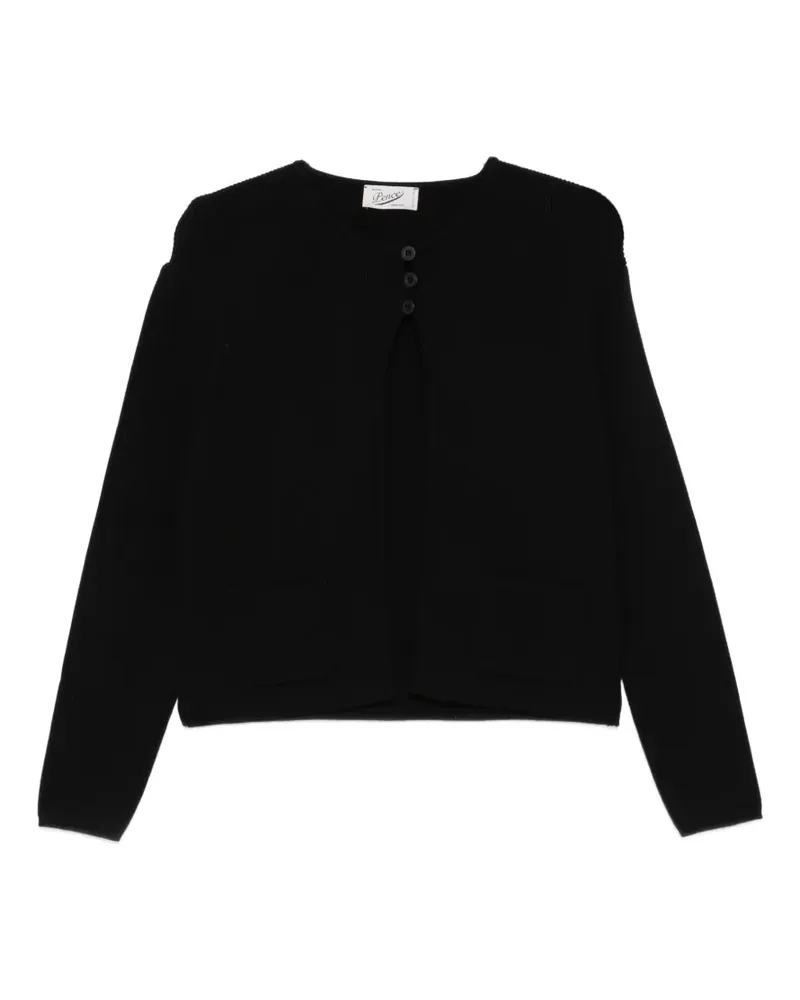 PENCE ribbed-knit cardigan - Schwarz Schwarz