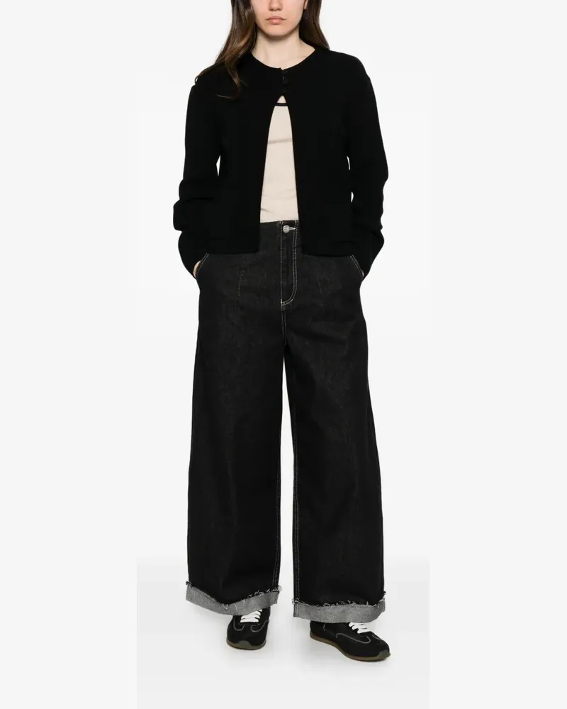 PENCE ribbed-knit cardigan - Schwarz Schwarz