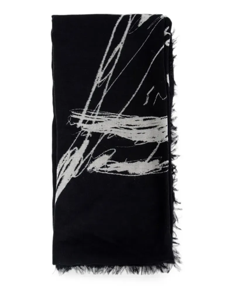Ann Demeulemeester Vesta Lovers-print scarf - Schwarz Schwarz