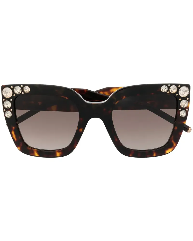 Carolina Herrera New York Oversized-Sonnenbrille mit Kristallen - Braun Braun