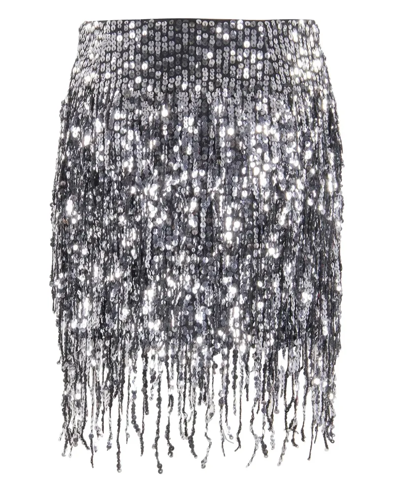 Isabelle Blanche fringed sequinned mini skirt - Silber Silber
