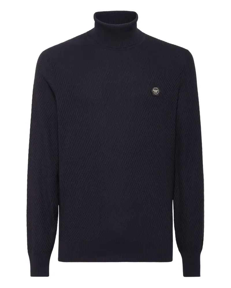 Philipp Plein Pullover mit Logo-Patch - Schwarz Schwarz