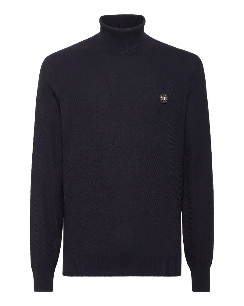 Philipp Plein Pullover mit Logo-Patch - Schwarz Schwarz