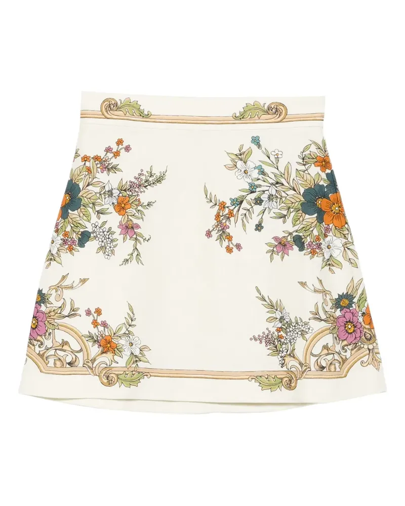 ALEMAIS floral-print mini skirt - Nude Nude