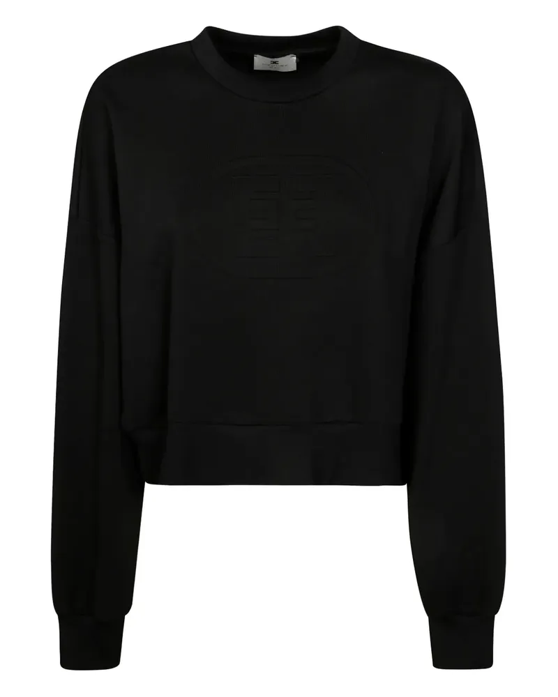 Elisabetta Franchi Sweatshirt mit Logo-Prägung - Schwarz Schwarz