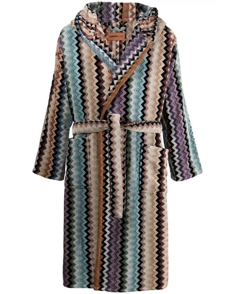 Missoni Home Adam Bademantel mit Zickzackmuster - Blau Blau