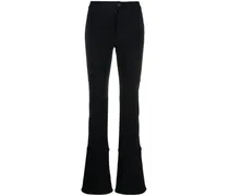 Ausgestellte High-Waist-Hose - Schwarz