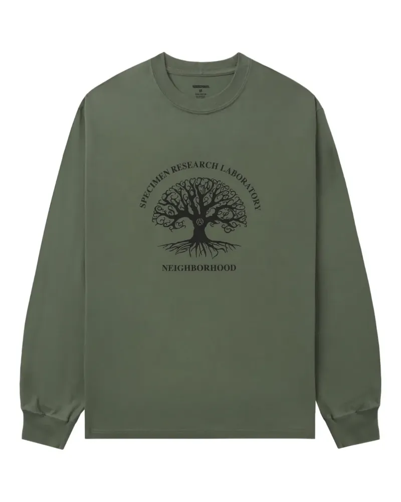 Neighborhood Langarmshirt aus Baumwolle - Grün Grün