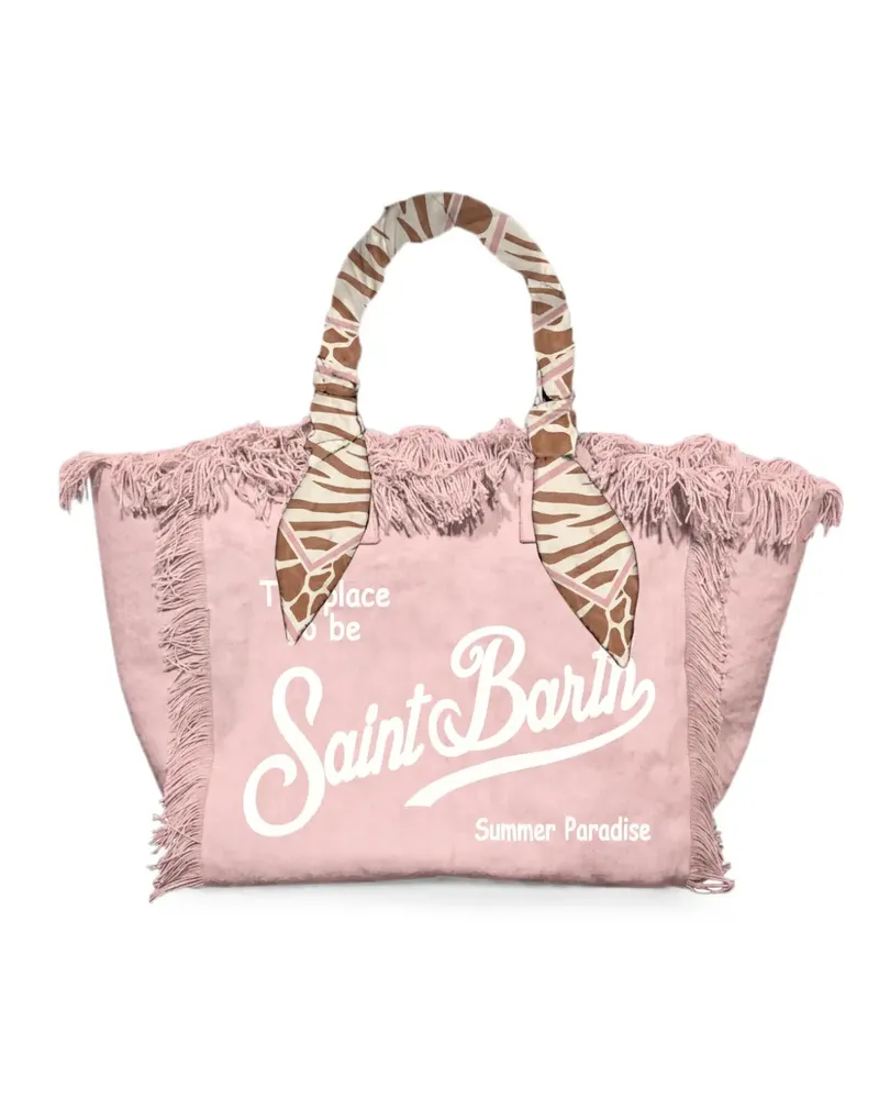 MC2 Saint Barth Vanity Foulard Tote Bag mit Fransen - Rosa Rosa