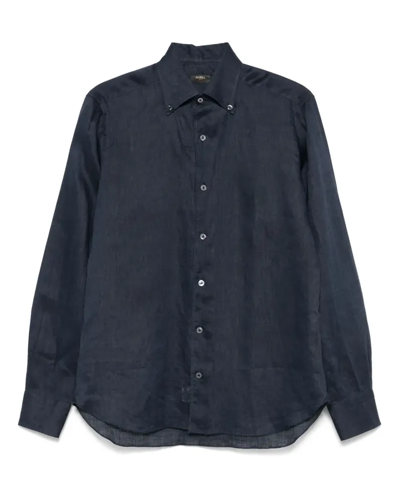 BARBA Hemd aus Leinen - Blau Blau