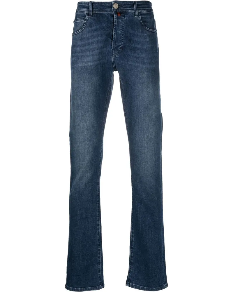 Billionaire Straight-Leg-Jeans mit Logo Blau