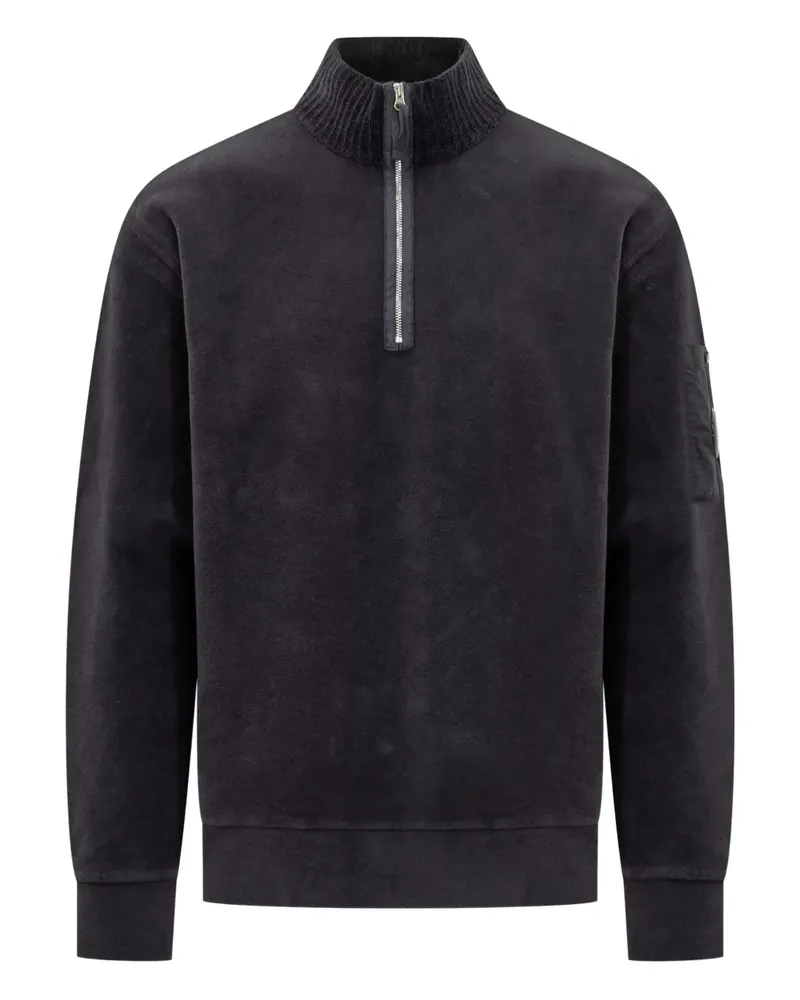 C.P. Company Lens Sweatshirt mit kurzem Reißverschluss - Schwarz Schwarz