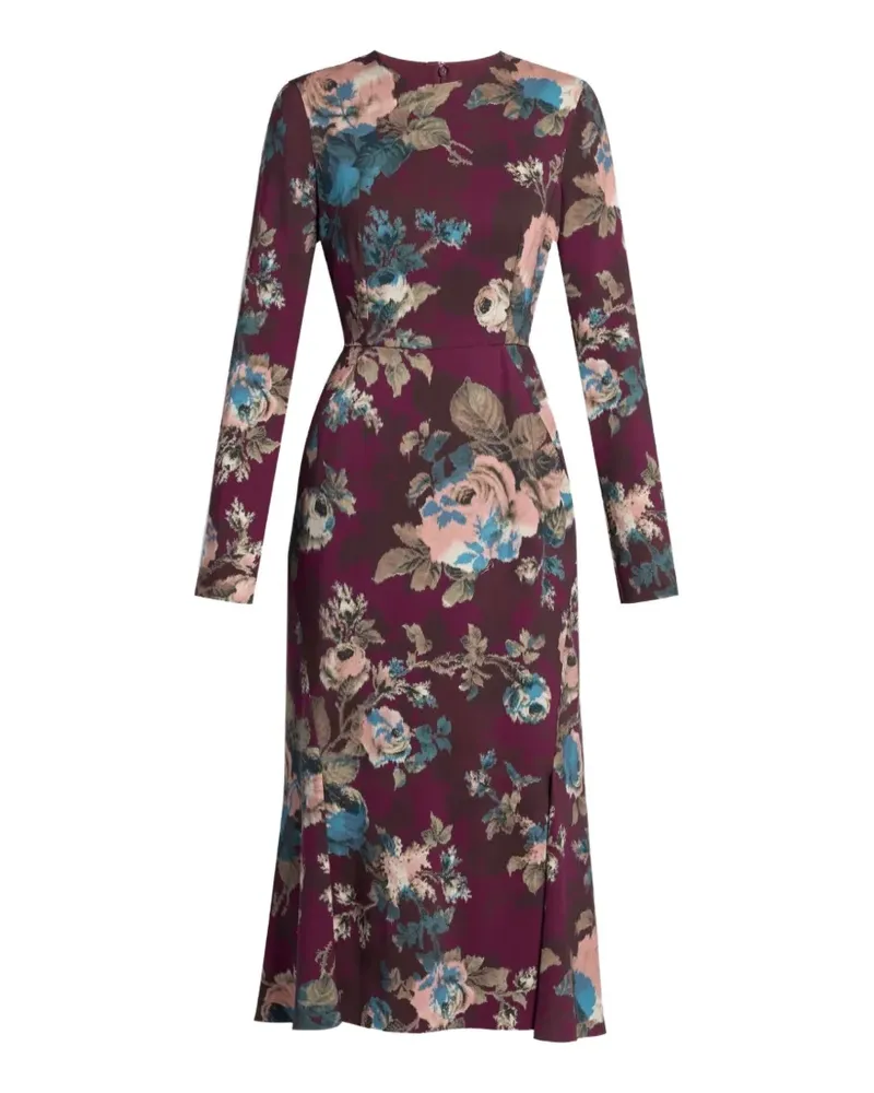 Erdem Cady Midikleid mit Blumenprint - Violett Violett
