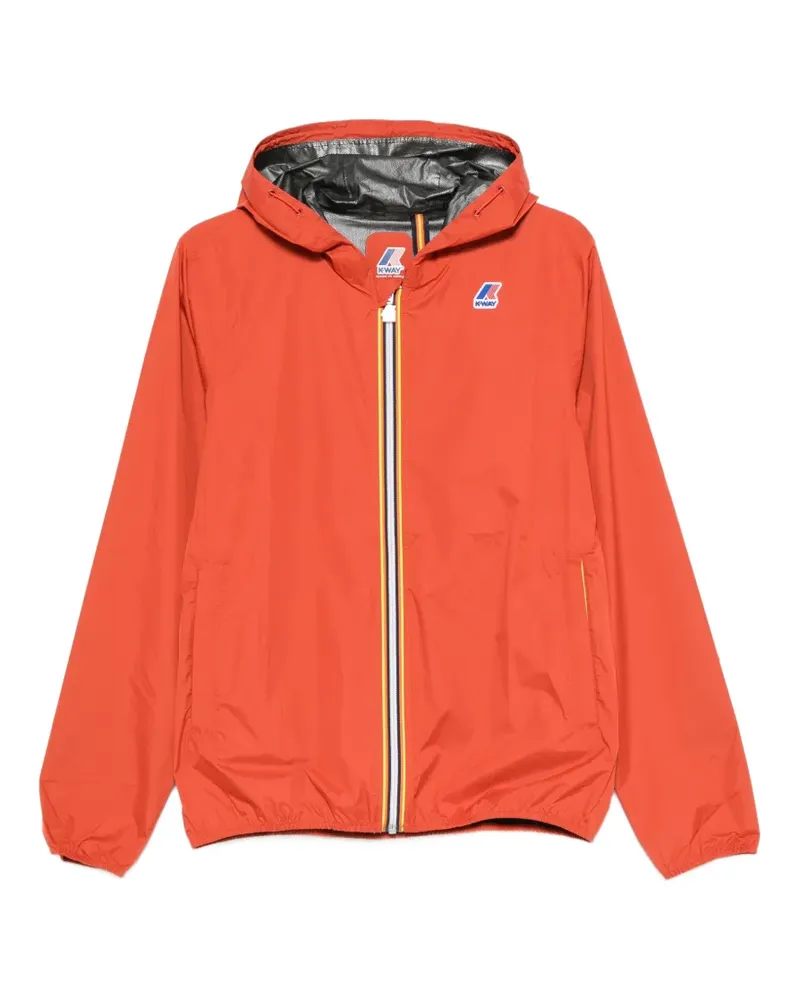 K-Way logo-patch hooded jacket - Orange Orange