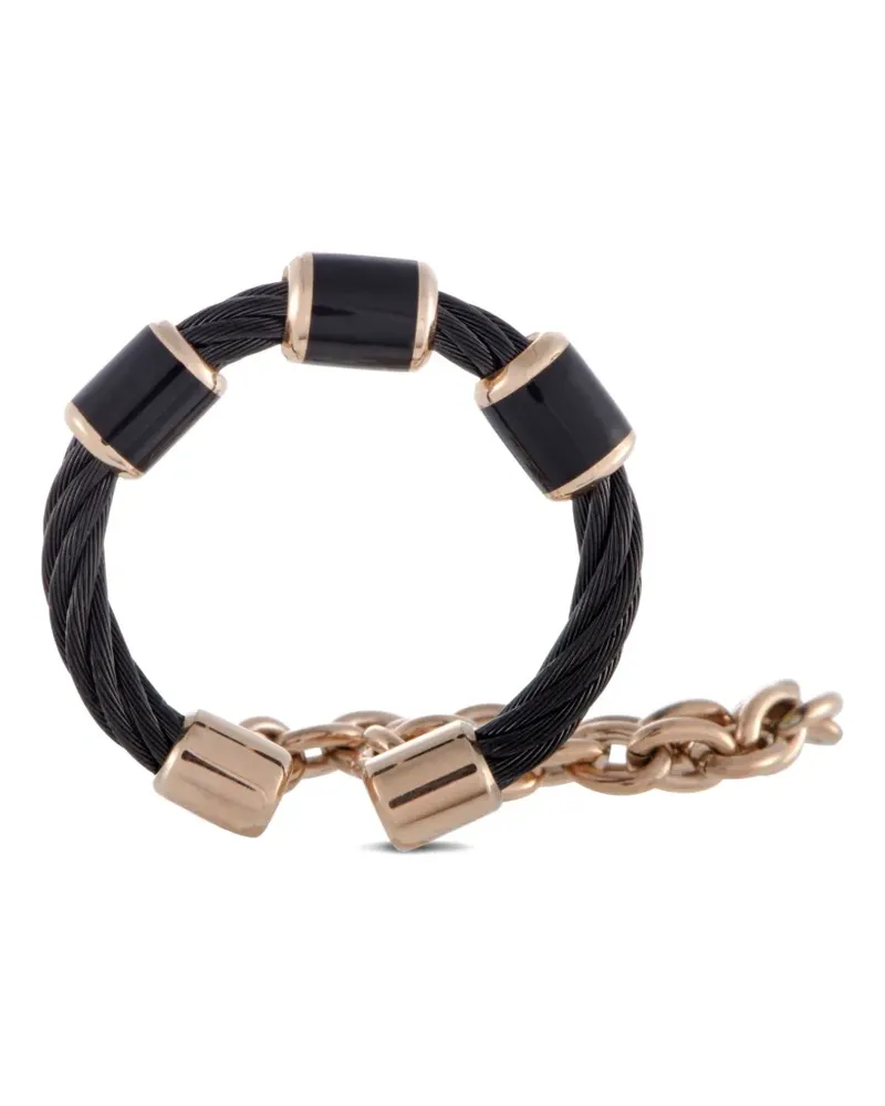 CHARRIOL Emaillierter Ring mit Kettendetail - Schwarz Schwarz