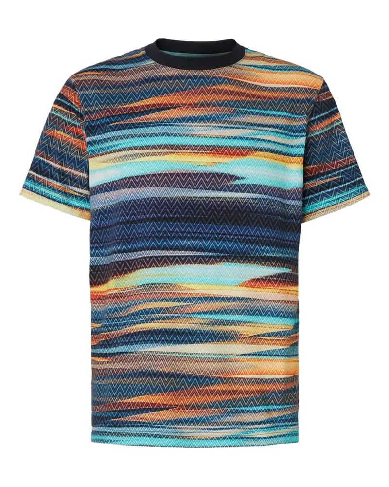 Missoni T-Shirt mit Zickzack-Print - Blau Blau
