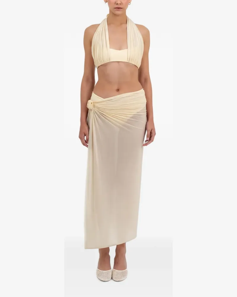 Maygel Coronel Pollera knotted-detail wrap skirt - Gelb Gelb