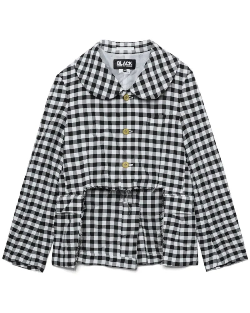 Comme des Garçons Vichy-Karo-Jacke mit Cut-Outs - Weiß Weiß