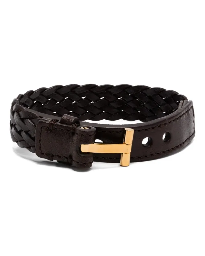 Tom Ford Geflochtenes Lederarmband - Braun Braun