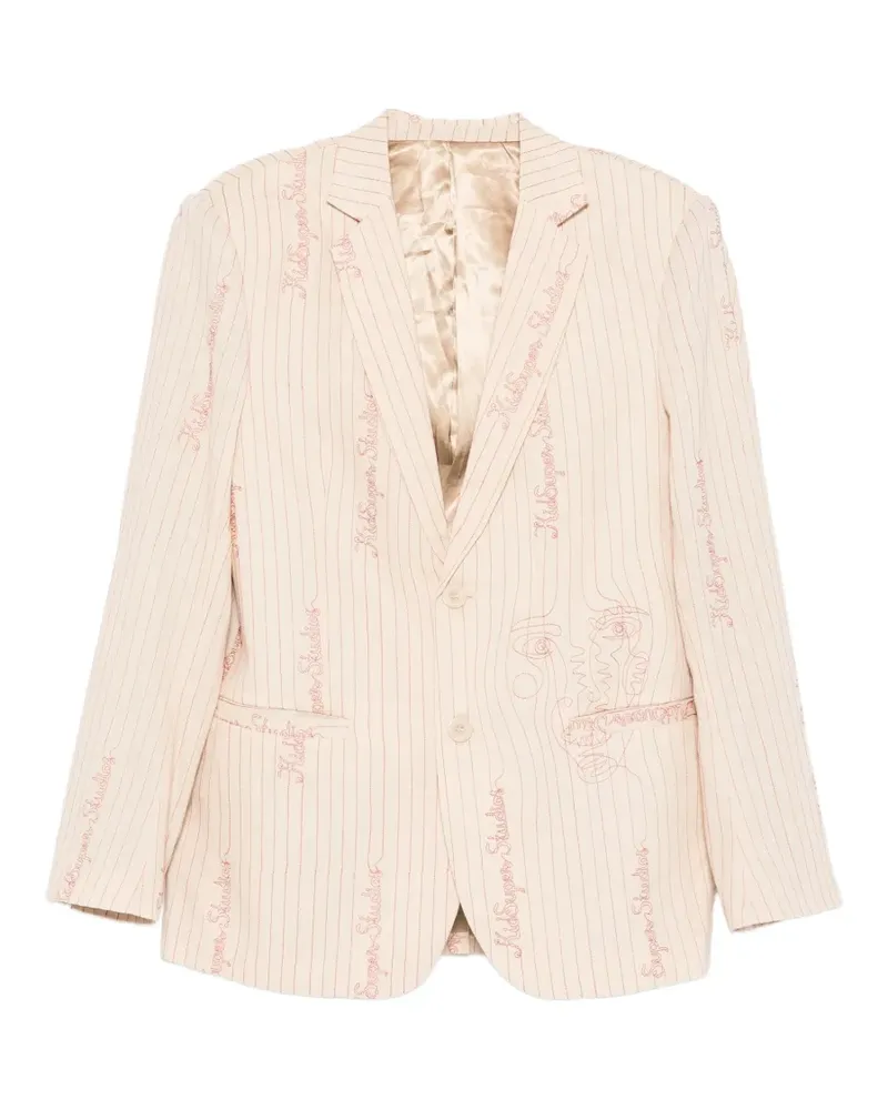 KidSuper pinstripe-embroidered blazer - Nude Nude