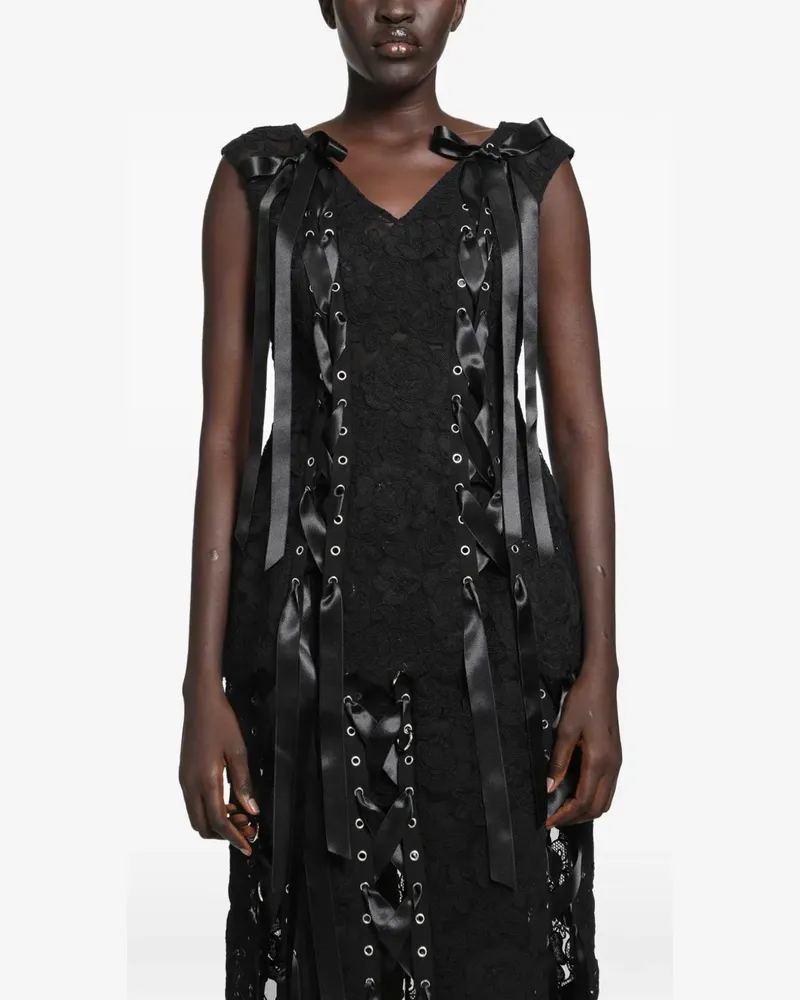Simone Rocha Top mit Schnürung - Schwarz Schwarz