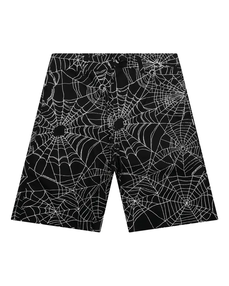 Neighborhood Shorts mit Spinnennetz-Print - Schwarz Schwarz